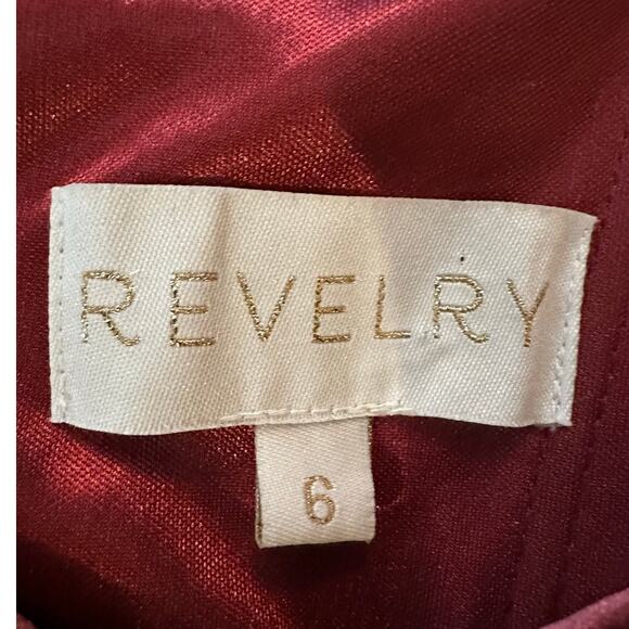 Revelry Women's Skye Velvet Dress Red Size 6 β Elegant Bridesmaid/Formal Gown - Picture 9 of 13